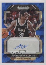 2022-23 Panini Prizm Draft Picks Blue Ice 4/75 Alondes Williams #DP-AWI Auto y8h