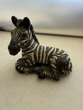 Vintage Stone Critters Zebra Figurine Reclining Sculpture Made in USA