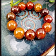 Dragon Vein Agate Bracelet 16mm 13 Beads Unisex Prayer Beads Natural Jewelry