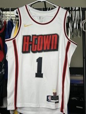 Nike Houston Rockets Thompson #1 City Edition NBA Jersey White/Red/Black Size 48