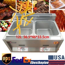 6L Stainless Steel Countertop Gas Fryer Commercial Natural propane Deep Fryer