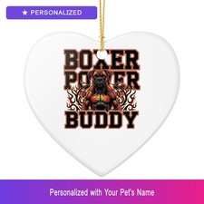 Custom Boxer Christmas Holiday Xmas Ornament Personalized Heart Easter Gift