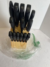 12pcs Kitchen Knife Set w Scissors Wooden Case Storage New