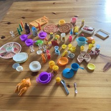 Vintage 1984 Barbie Dream House Kitchen Accessories Food Pots Pan Dinerware Lot