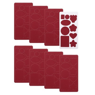 8 Pcs Self-Adhesive Repair Patches 10 x 20 cm for Bags, Burgundy (9 Patterns)