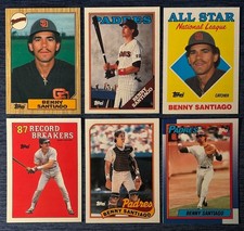 TOPPS TIFFANY - BENITO SANTIAGO - 6 CARD LOT - 87TRC-88-88AS-88RB-89-90