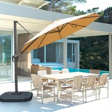 10FT Cantilever Patio Umbrella,Aluminum Windproof Umbrella with 360 Rotation