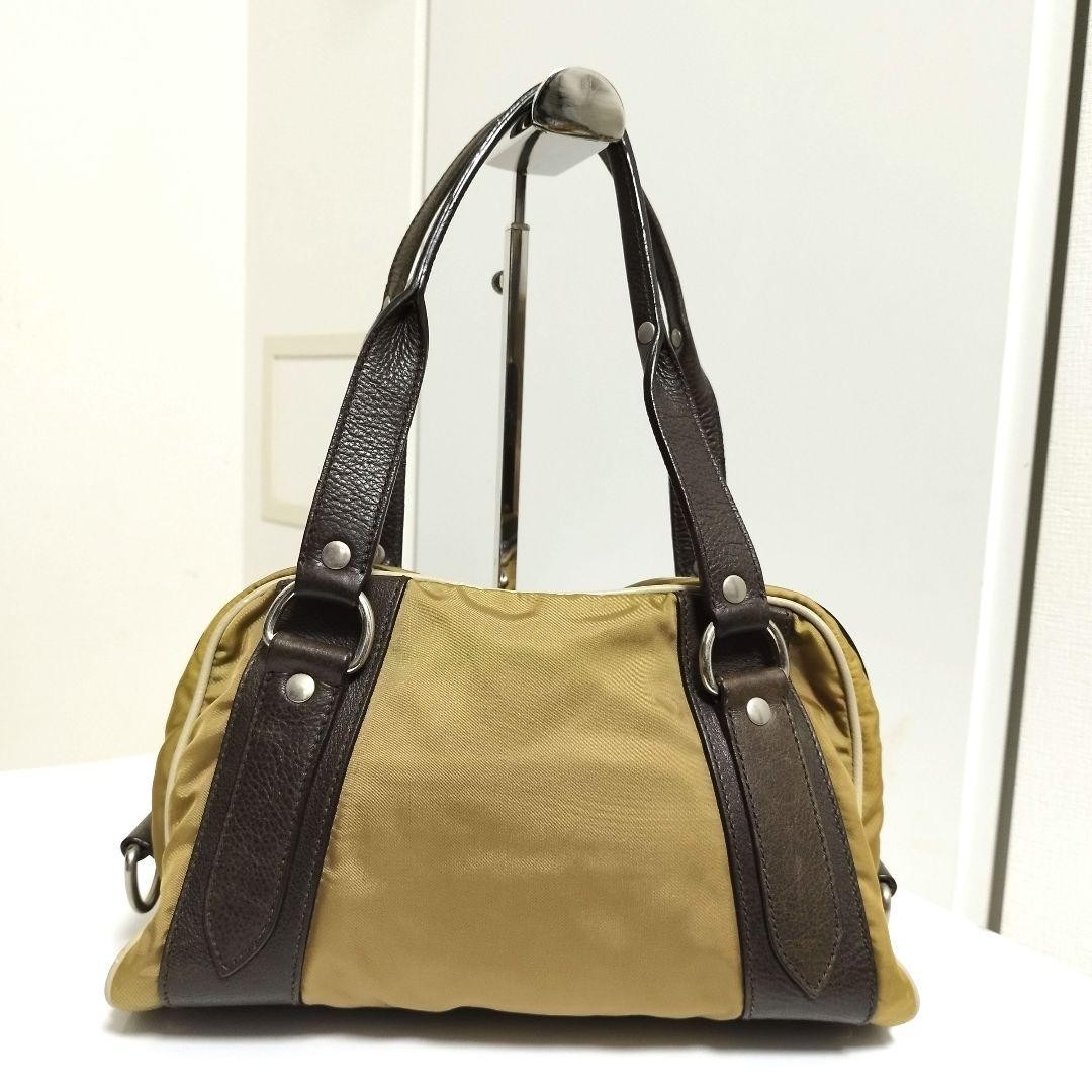 MIU MIU Boston Bag Archive Tessuto Vitello Shoulder Carry Made in