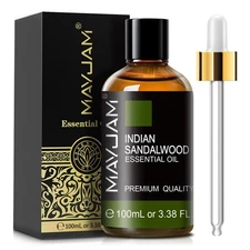 MAYJAM 100mL Indian Sandalwood Essential Oil 100% Pure Natural Therapeutic Grade