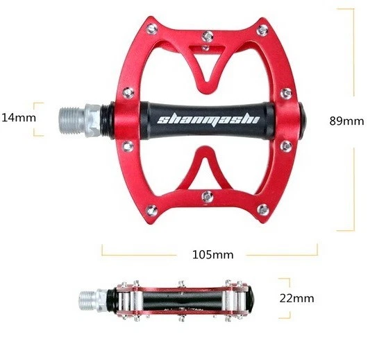 Aluminio Carretera MTB Bicicleta de Montaña XC Bicicleta Pedal BMX Pedales Planos Rodamientos 1 par Foto 3 de 4