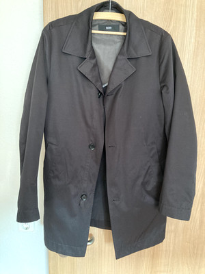 Hugo Boss Mantel, Trenchcoat, Regenmantel, Gr. 48, schwarz