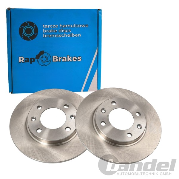 2X Rap Brakes Bremsscheiben 247Mm Voll Hinten Passend FüR CitroËN Saxo Xsara Zx-image