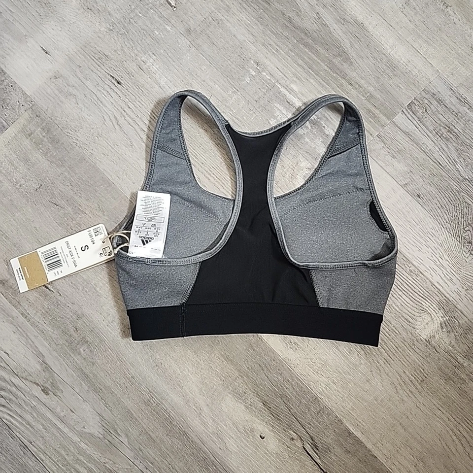 adidas Womens Don't Rest Alphaskin Sports Bra Size S Gray Heather Black New - Image 3 of 3