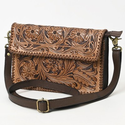OH OHA119A Ohlay Western Genuine Leather Hand Tooled Women Crossbody Bags