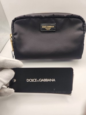 Dolce & Gabbana Black Zipper Makeup Bag Zip Pouch