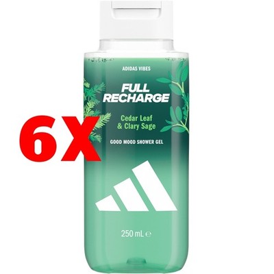 6 X ADIDAS VIBES FULL RECHARGE DUSCHGEL 250 ML