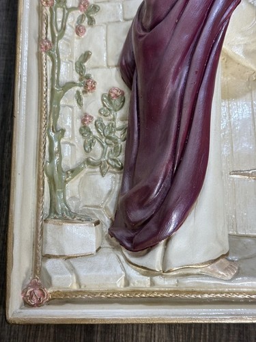 Targa da parete vintage in gesso Gesù bussa alla porta arte religiosa 3D nessun danno - Foto 10 di 13