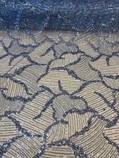 Blue Sequin Embroidered Fabric Luxury Mesh Lace Material for Dresses Gowns