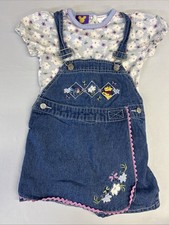 Vintage 90s Winnie The Pooh Overall Skort And T Shirt Set 2 Pc Outfit Size 4T