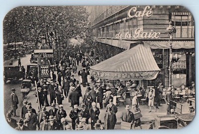 Paris France Postcard Cafe de la Paix Alden Scott Boyer President c1920's