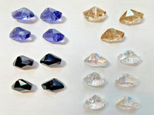 Swarovski Crystal Beads 17 Pieces - 11 x 19mm Galactic Cut Mixed Color Lot - NOS