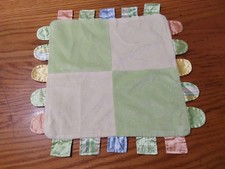 Carters Child Of Mine Yellow Green Satin Tags Blankie Lovie Plush Baby 13.5''