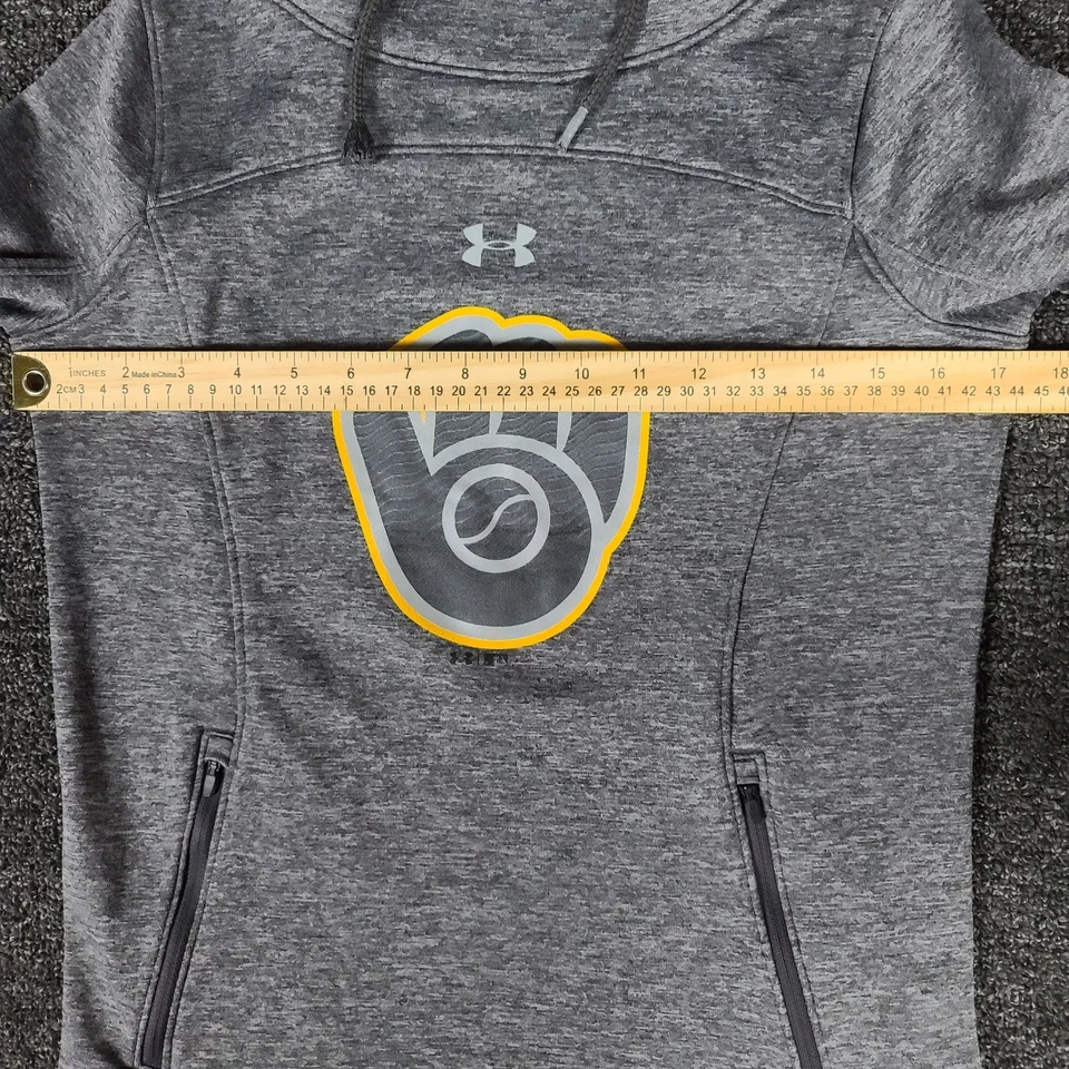 Milwaukee Brewers Sweatshirt Womens XS Under Armour Loose Coldgear Gray Cowl MLB - Image 4 of 4