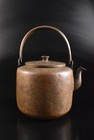 S3667: Japanese Copper Flower sculpture TEAKETTLE Teapot
