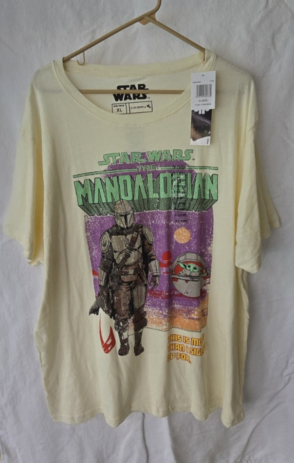 Camiseta Star Wars Mandalorian Para Hombres XL Bebé Yoda Grogu El Niño Super Mando Camiseta