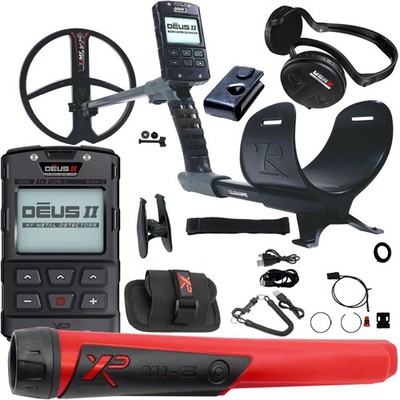 XP DEUS II Fast Multi Frequency RC Metal Detector w/ 11'' Coil, MI-6,  & WSAII