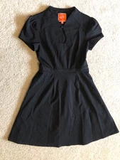 ModCloth High Society Keyhole Vintage Style Black Stretchy Mini Dress Women's S