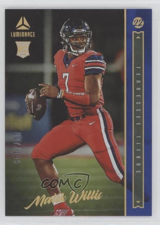 2022 Panini Luminance Rookie Blue 7/149 Malik Willis #103 qf8