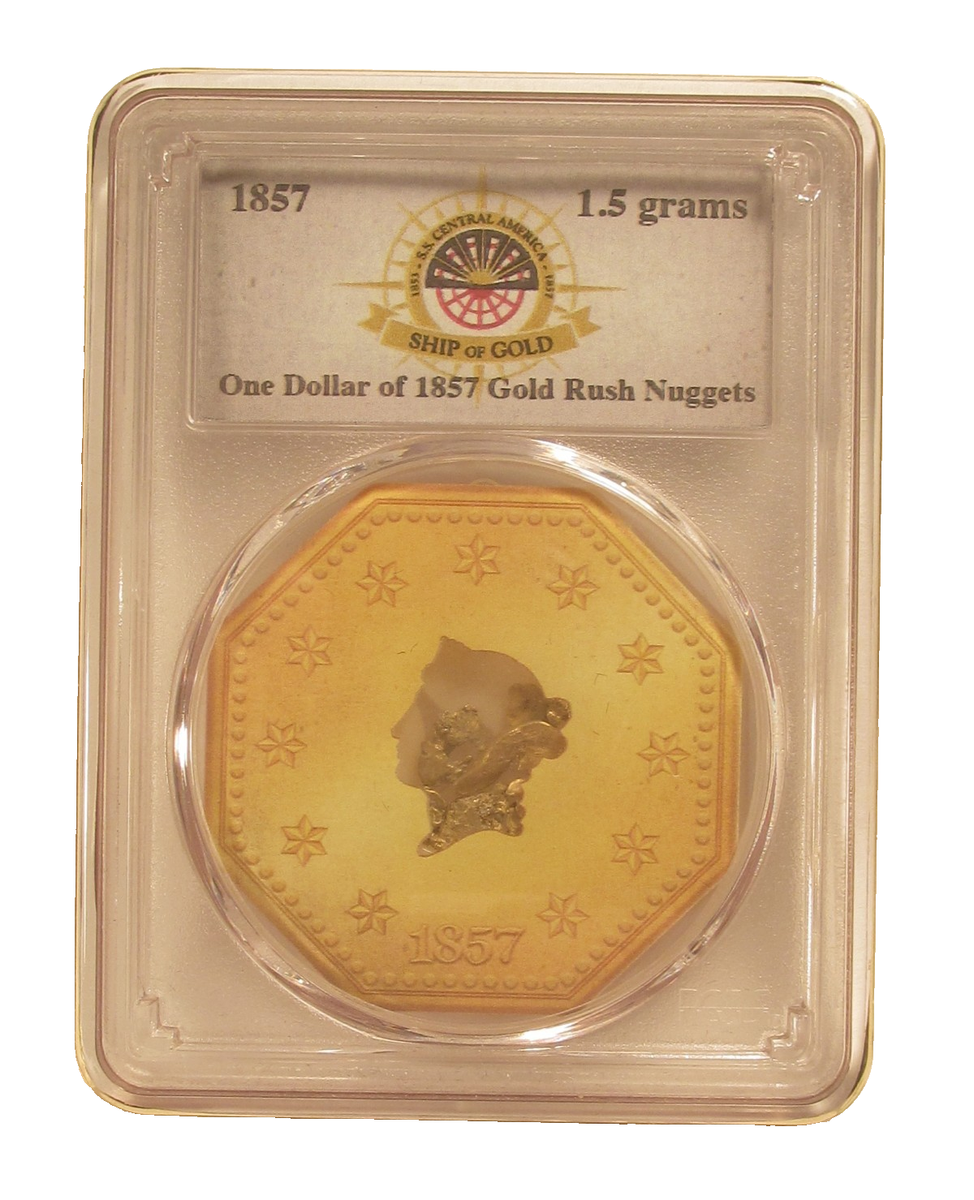 1857 S.S. Central America Gold Nuggets 1.5 Grams PCGS Gold Rush