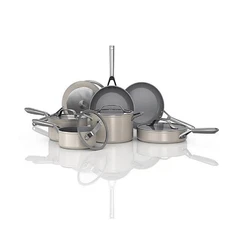 Ninja NeverStick Ceramic Pro 12-Piece Cookware Set, Stone