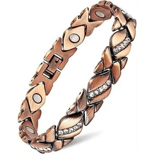 2pcs-Women's Pure Copper Magnetic Bracelet For Arthritis Healing Carpal Cuff