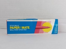 Vintage Paper Mate 11 RED Ball Point Pens In The Box 332-11 1990