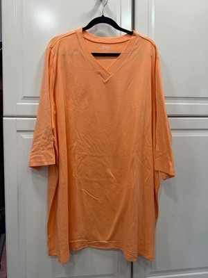 Vicki Wayne Womens Peach 3/4 Sleeve V-Neck Top 3X Cotton/Poly Blend