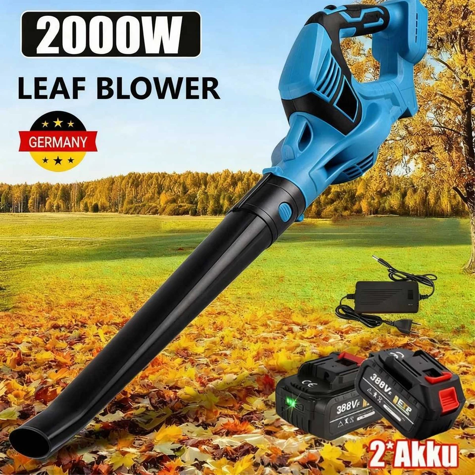 Akku Laubbläser Gebläse Laubsauger Mit 2 Akkus Und Ladegerät Für 18V Makita