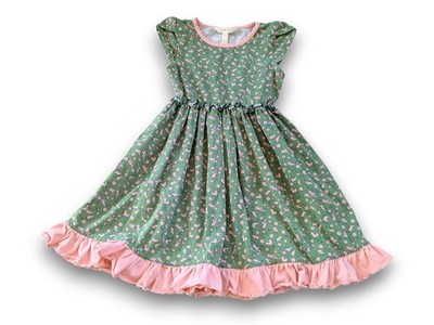 Matilda Jane Camp MJC Just Us Girls Green Pink Ruffle Twirl Dress Girls 6 |  eBay