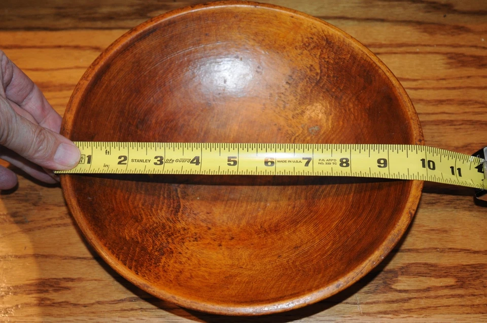 Munising Signed Wooden Wood Dough Bowl Out of round 10" Primitive Farmhouse - Image 4 of 4