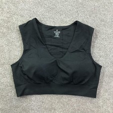 Tommie Copper Sports Bra Womens Large Black Compression Copper Znergy Seamless