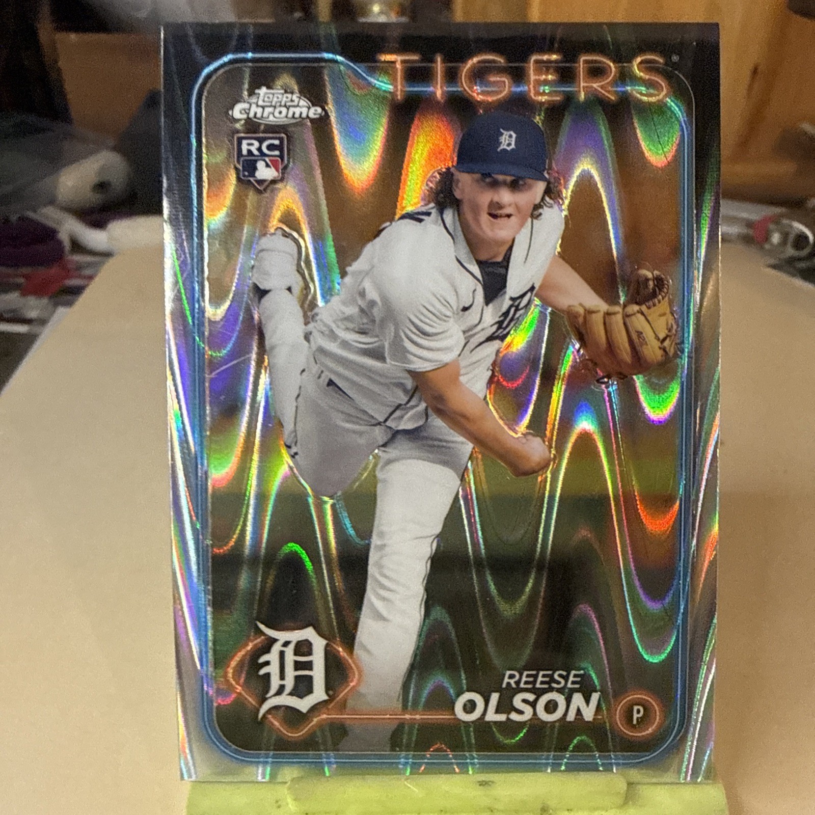Reese Olson 2024 Topps Chrome - RayWave Refractor #40 (RC)  Detroit Tigers