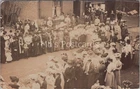 Lancashire Postcard: Rhodes Church Scholars Walk Middleton Crowd A9370