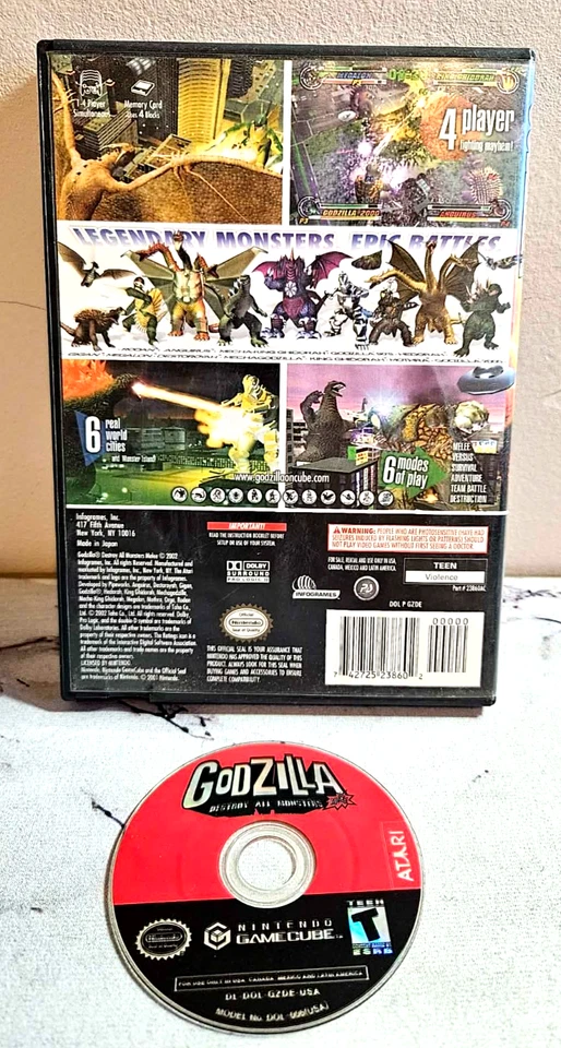Godzilla: Destroy All Monsters Nintendo GameCube! Tested and Works! Disc + Case - Image 2 of 4