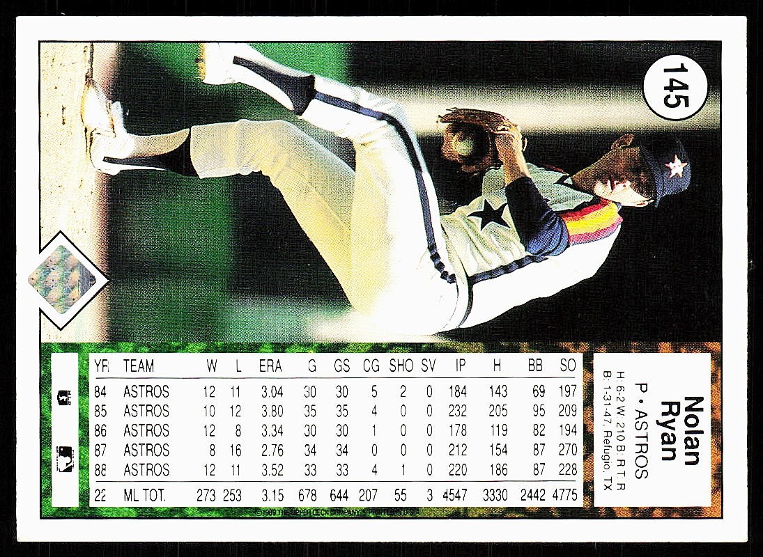 1989 Upper Deck #145 Nolan Ryan