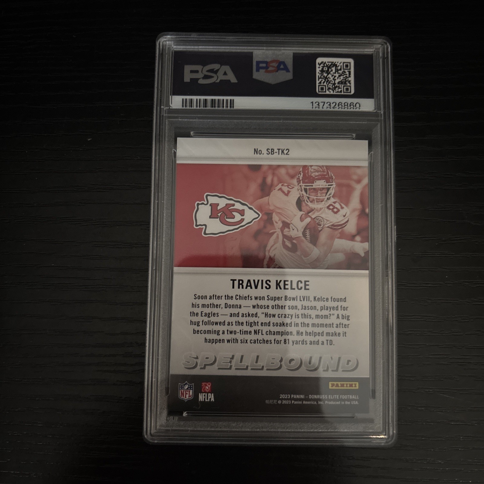 !!PSA 10!!  2023 Donruss Elite #SB-TK Travis Kelce Spellbound /349 SET PSA 8-10 view 11