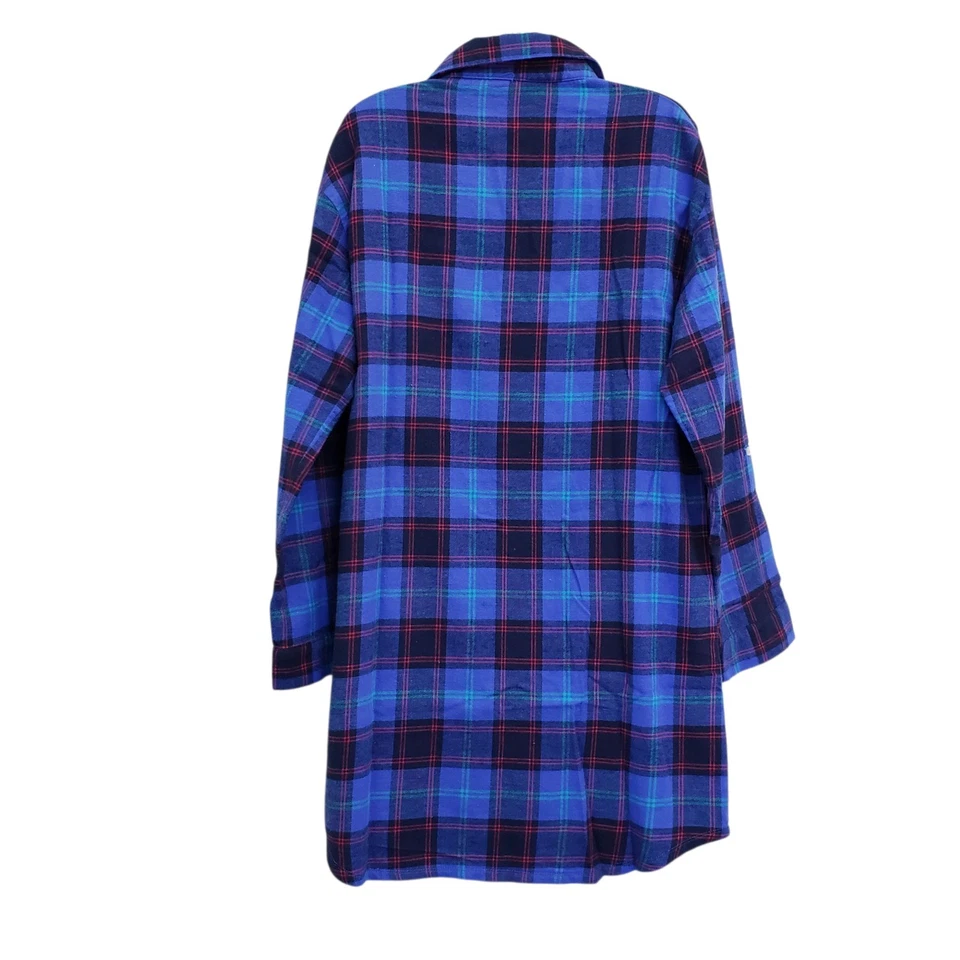 Camisola Tommy Hilfiger xadrez pijama longo botão feminino tamanho pequeno dormir - Imagem 2 de 4