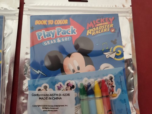 Set Of 2 Mickey Mouse Play Pack Grab & Go Coloring Book With Stickers & Crayons - Picture 3 of 3