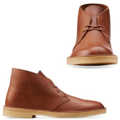 Clarks Originals TAN TUMBLED LEATHER Desert Boot Men UK-10 G EU-44,5 M