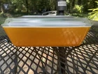 VTG Pyrex Orange 503 1.5 QT Refrigerator Dish & Ribbed Lid 503-C Glass Fridgie